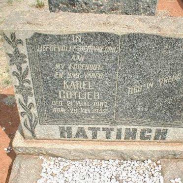 HATTINGH Karel Gotlieb 18?7-1952