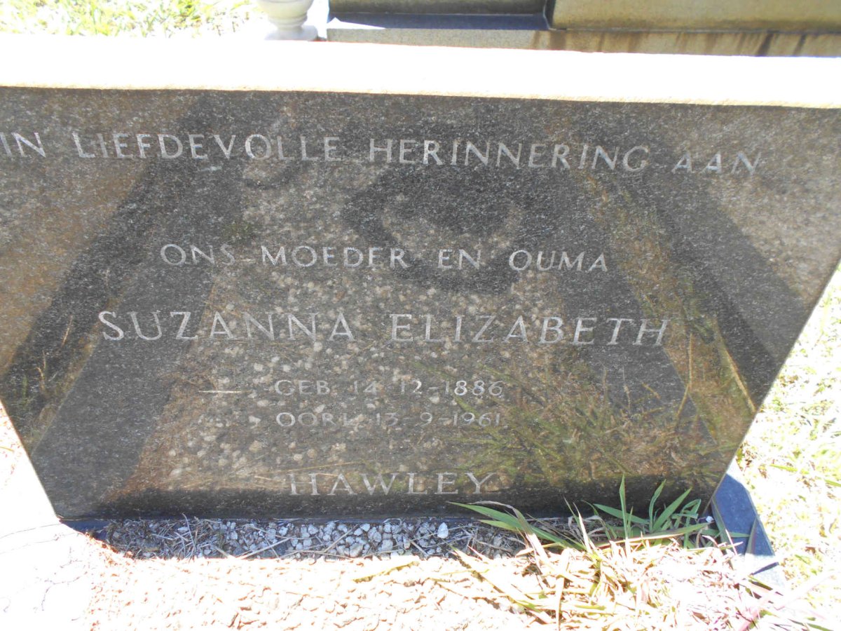 HAWLEY Suzanna Elizabeth 1886-1961