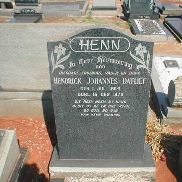 HENN Hendrik Johannes Datlief 1904-1970
