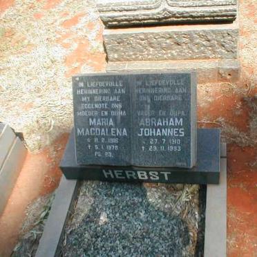 HERBST Abraham Johannes 1910-1993 &amp; Maria Magdalena 1916-1978