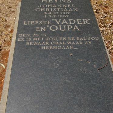 HEYNS Johannes Christiaan 1917-1987