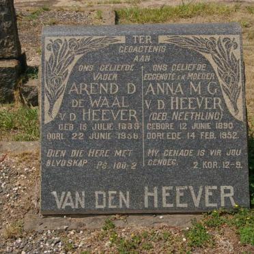 HEEVER Arend D. de Waal, van den 1888-1958 &amp; Anna M.G. NEETHLING 1890-1952