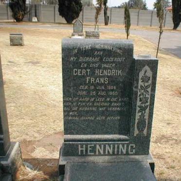 HENNING Gert Hendrik Frans 1895-1950