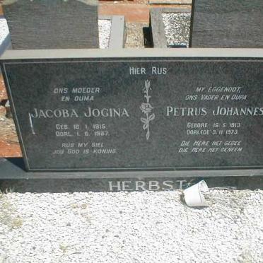 HERBST Petrus Johannes 1913-1973 &amp; Jacoba Jogina 1915-1987