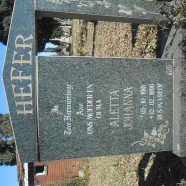 HEFER Aletta Johanna 1916-1996