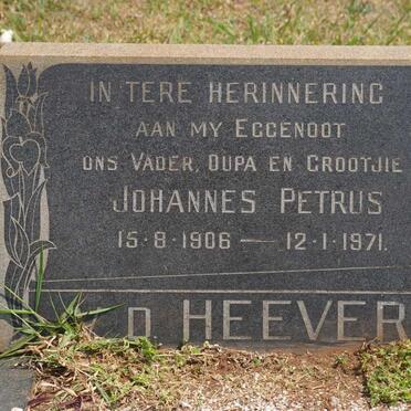 HEEVER Johannes Petrus, v.d. 1906-1971