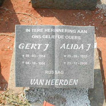 HEERDEN Gert J., van 1914-1954 &amp; Alida J. 1915-2000