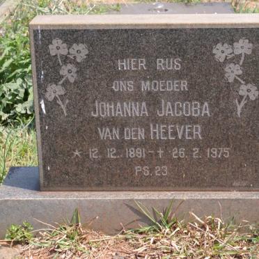 HEEVER Johanna Jacoba, van den 1891-1975