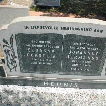 HEUNIS Johannes Hermanus 1907-1976 &amp; Susanna Cornelia 1914-2001