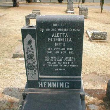 HENNING Aletta Petronella 1896-1963