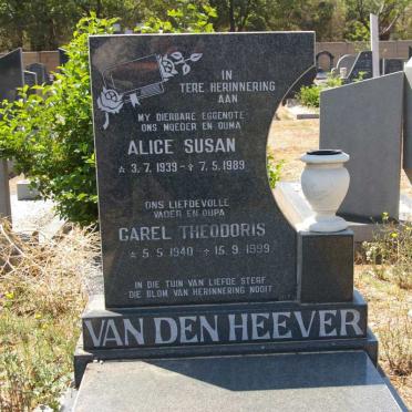 HEEVER Carel Theodoris, van den 1940-1999 &amp; Alice Susan 1939-1989