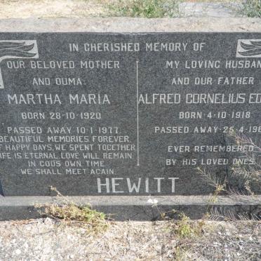 HEWITT Alfred Cornelius Edward 1918-1969 &amp; Martha Maria 1920-1977