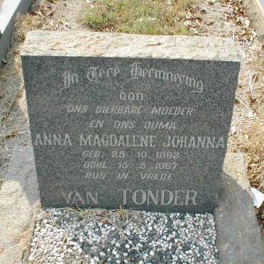 TONDER Anna Magdalene Johanna, van 1892-1967