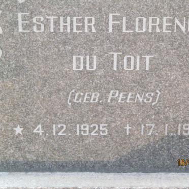 TOIT Esther Florence, du nee PEENS 1925-1954