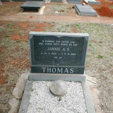 THOMAS Jannie A.S. 1922-1989