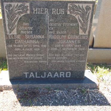 TALJAARD Rudolph Cornelius Johannes 1894-1958 &amp; Elsie Susanna Catharina HEUNIS 1900-1959
