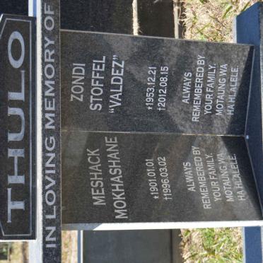 THULO Meshack Mokhashane 1901-1996 :: THULO Zondi Stoffel 1953-2012