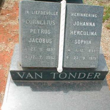 TONDER Cornelius Petrus Jacobus, van 1897-1982 &amp; Johanna Herculina Sophia 1895-1979