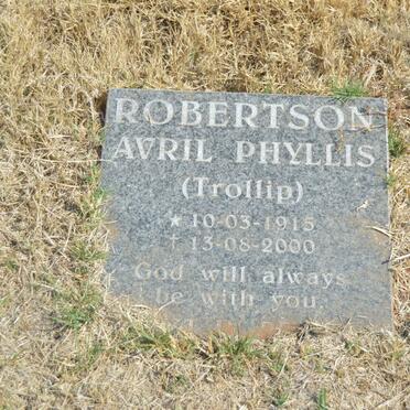 TROLLIP Leslie Eric 1913-1956 :: ROBERTSON Avril Phyllis nee TROLLIP 1915-2000