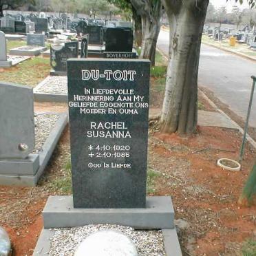 TOIT Rachel Susanna, du 1920-1985