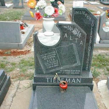 TIELEMAN Alta nee DU PLOOY 1962-1989