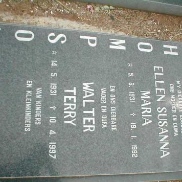 THOMPSON Walter Terry 1931-1997 &amp; Ellen Susanna Maria 1931-1992