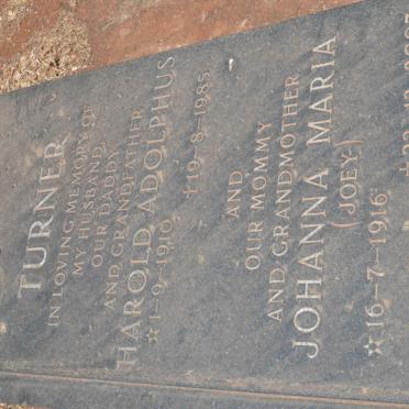 TURNER Harold Adolphus 1910-1985 &amp; Johanna Maria 1916-2007