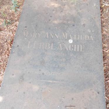 TERBLANCHE Mary Ann Matilda nee GREEN 1895-1979