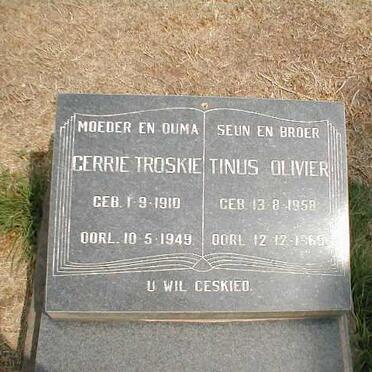 TROSKIE Gerrie 1910-1949 :: OLIVIER Tinus 1958-1969