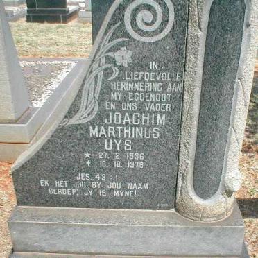 UYS Joachim Marthinus 1936-1978