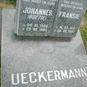 UECKERMANN Johannes 1906-1995 &amp; Fransie 1910-1997