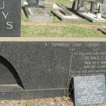 UYS Petrus L.M. 1884-1967 :: UYS J.F. nee JOUBERT 1901-1986