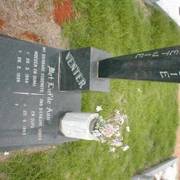 VENTER Cassie 1943- &amp; Hannetjie 1944-1994