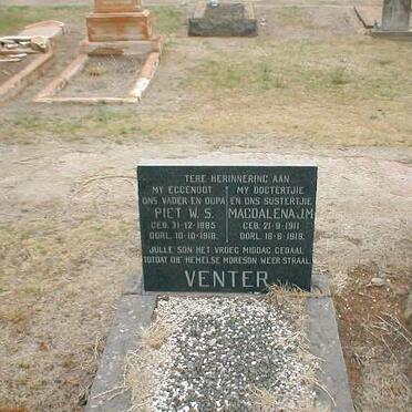 VENTER Piet W.S. 1885-1918 :: VENTER Magdalena J.M. 1911-1919