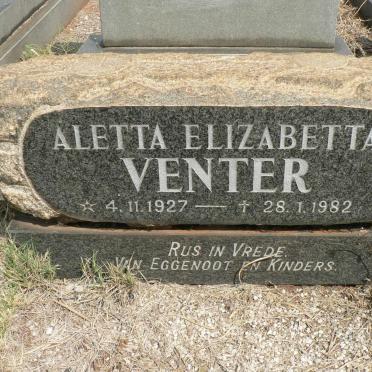 VENTER Aletta Elizabetta 1927-1982