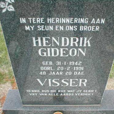VISSER Hendrik Gideon 1942-1991