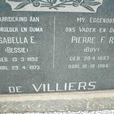 VILLIERS Pierre F.R., de 1893-1964 &amp; Isabella E. 1892-1973