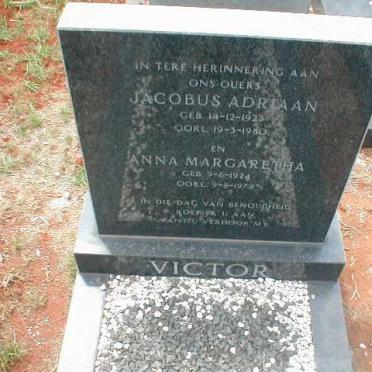 VICTOR Jacobus Adriaan 1923-1980 &amp; Anna Margaretha 1924-1979