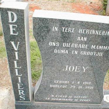 VILLIERS Joey, de 1918-1991