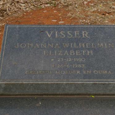VISSER Johanna Wilhelmina Elizabeth 1910-1983