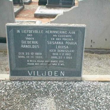 VILJOEN Diederik Arnoldus 1909-1968 &amp; Susanna Maria Louisa SCHUTZLER 1912-1966