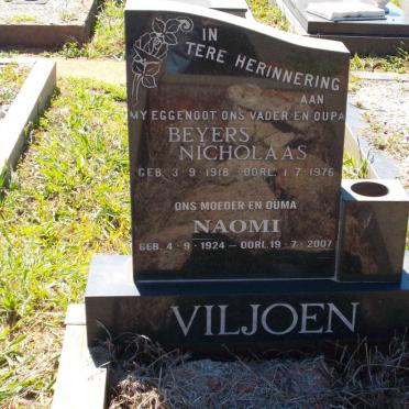 VILJOEN Beyers Nicholaas 1918-1976 &amp; Naomi 1924-2007