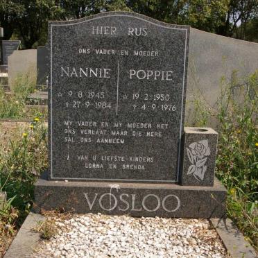 VOSLOO Nannie 1945-1984 &amp; Poppie 1950-1976