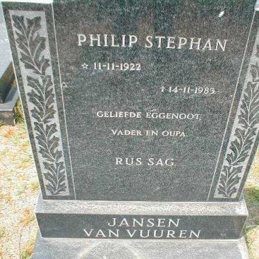 VUUREN Philip Stephan, Jansen van 1922-198?
