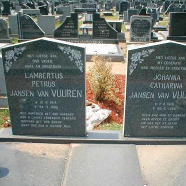 VUUREN Lambertus Petrus, Jansen van 1914-1990 &amp; Johanna Catharina 1916-1985