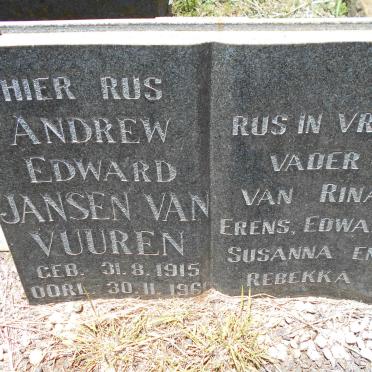 VUUREN Andrew Edward, Jansen van 1915-1961