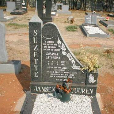 VUUREN Susanna Catharina, Jansen van 1985-1997