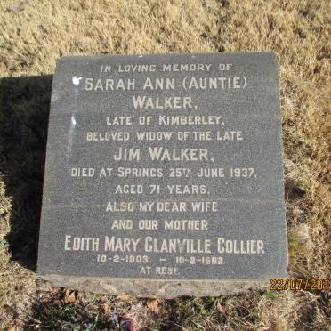 WALKER Sarah Ann -1937 :: COLLIER Edith Mary Clanville 1903-1962