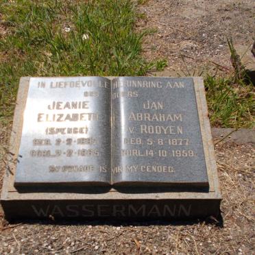 WASSERMANN Jan Abraham v. Rooyen 1877-1959 &amp; Jeanie Elizabeth SPENCE 1897-1965