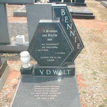 WALT Bennie, v.d. 1933-1984